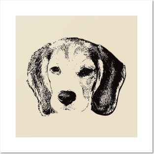 Beagle Puppy Face Design - A Beagle Christmas Gift Posters and Art